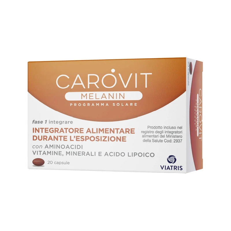 MEDA PHARMA SPA CAROVIT MELANIN PROGRAMMA SOLARE 20 CAPSULE 1 MEDA PHARMA SPA CAROVIT MELANIN PROGRAMMA SOLARE 20 CAPSULE