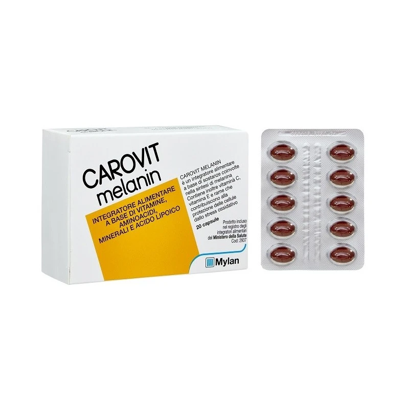 MEDA PHARMA SPA CAROVIT MELANIN S/BETACAR 20PR 1 MEDA PHARMA SPA CAROVIT MELANIN S/BETACAR 20PR