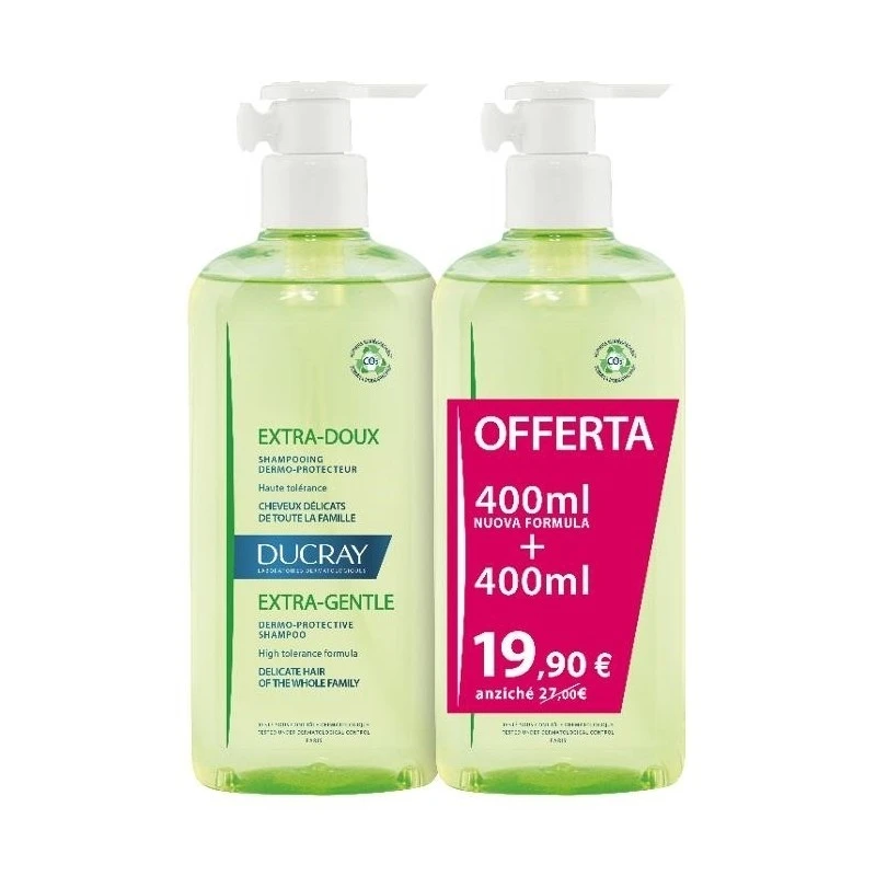 Ducray (Pierre Fabre It. Spa) Ducray Extra Delicato Shampoo Confezione Doppia Promo 2x400ml 400+400 1 Ducray (Pierre Fabre It. Spa) Ducray Extra Delicato Shampoo Confezione Doppia Promo 2x400ml 400+400