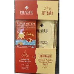 IST.GANASSINI SpA Rilastil Solari Sun System Bambini Cofanetto Latte Baby Fluido SPF 50+ 200ml + Detergente Corpo Dermastil Pediatric 250ml