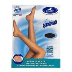 Sauber Linea Classica Autoreggente Maglia Microrete 140 Denari Taglia 4 Colore Neutro Beige