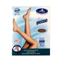 Sauber Linea Classica Open Toe Autoreggenti Punta Aperta Maglia Microrete 70 Denari Taglia 5 Colore Nero