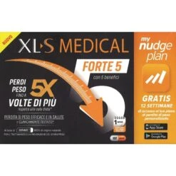 PERRIGO ITALIA Srl XLS Medical Forte 5 180 Capsule APP MY NUDGE PLAN OMAGGIO Trattamento Dìmagrante Con 5 Benefici In 1