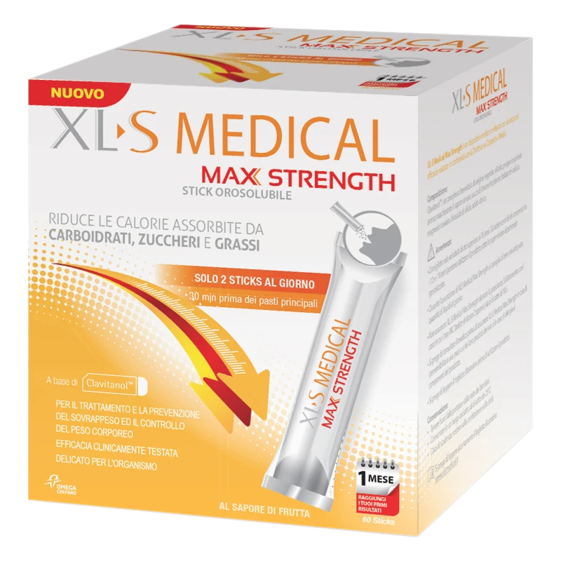 PERRIGO ITALIA Srl XLS Medical Max Strength 60 Stick Bustine Orosolubili Integratore Linea Controllo Del Peso 1 PERRIGO ITALIA Srl XLS Medical Max Strength 60 Stick Bustine Orosolubili Integratore Linea Controllo Del Peso